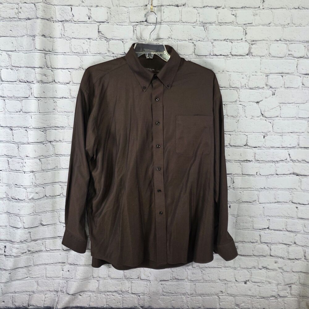 Forsyth Of Canada Men's XL Brown Long Sleeve Button Up Shirt